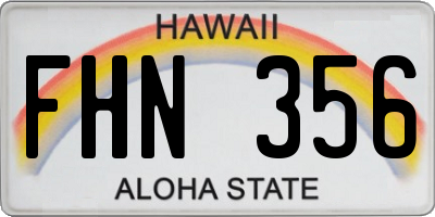 HI license plate FHN356