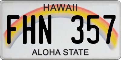 HI license plate FHN357