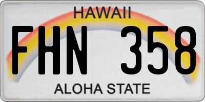 HI license plate FHN358