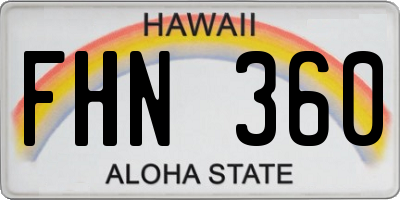 HI license plate FHN360