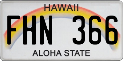HI license plate FHN366