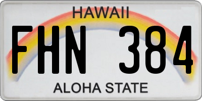 HI license plate FHN384