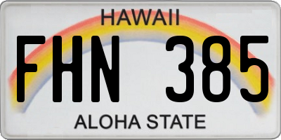 HI license plate FHN385