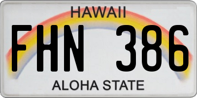 HI license plate FHN386