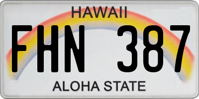HI license plate FHN387