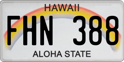 HI license plate FHN388
