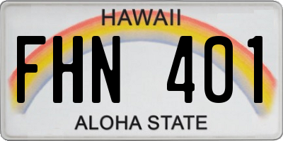 HI license plate FHN401
