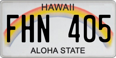 HI license plate FHN405