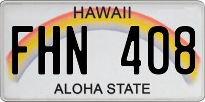 HI license plate FHN408