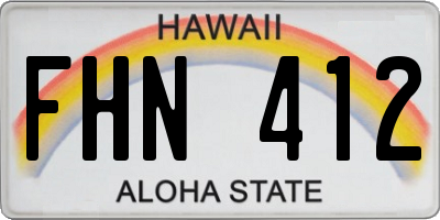 HI license plate FHN412
