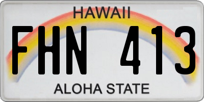 HI license plate FHN413
