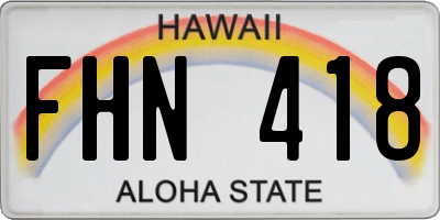 HI license plate FHN418