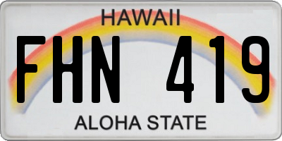 HI license plate FHN419
