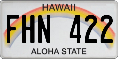 HI license plate FHN422