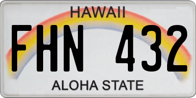 HI license plate FHN432