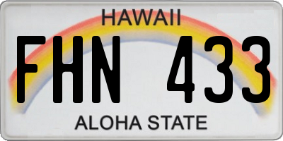 HI license plate FHN433