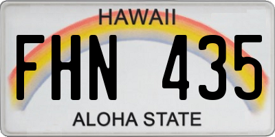HI license plate FHN435