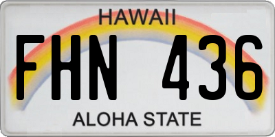 HI license plate FHN436