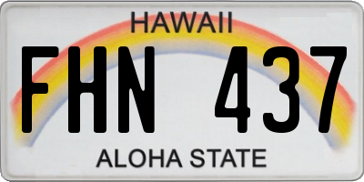 HI license plate FHN437