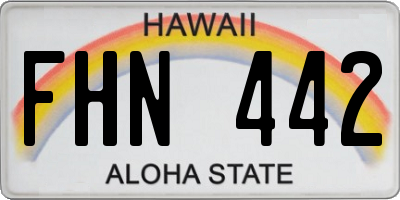 HI license plate FHN442