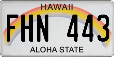 HI license plate FHN443