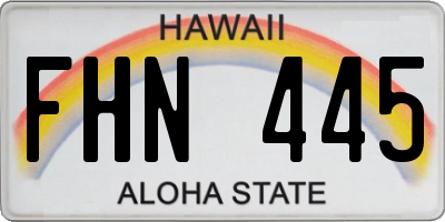 HI license plate FHN445