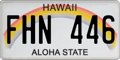 HI license plate FHN446