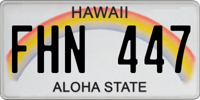 HI license plate FHN447