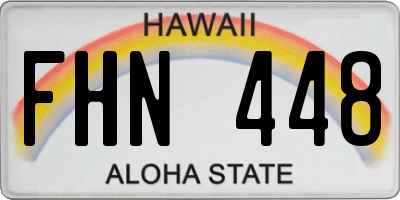 HI license plate FHN448