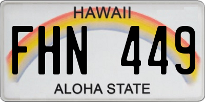 HI license plate FHN449