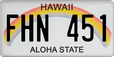 HI license plate FHN451