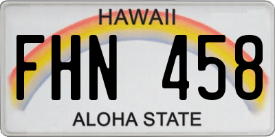 HI license plate FHN458