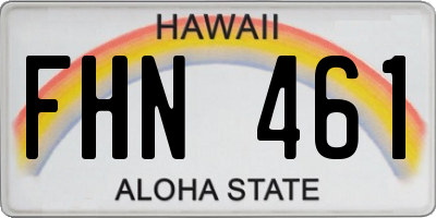 HI license plate FHN461