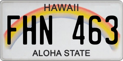 HI license plate FHN463