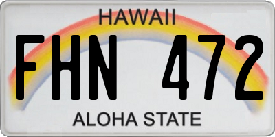 HI license plate FHN472