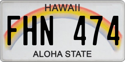 HI license plate FHN474