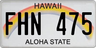 HI license plate FHN475