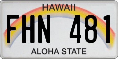 HI license plate FHN481
