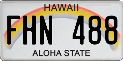 HI license plate FHN488