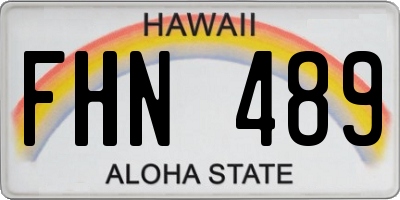 HI license plate FHN489