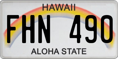 HI license plate FHN490