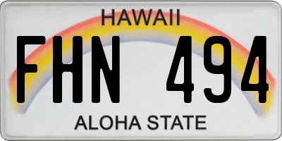 HI license plate FHN494