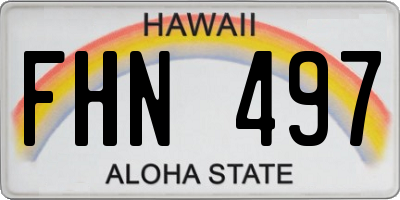 HI license plate FHN497