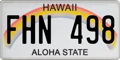 HI license plate FHN498