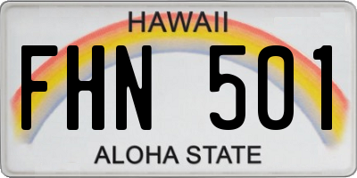 HI license plate FHN501