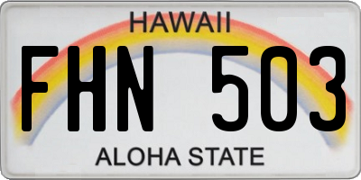 HI license plate FHN503