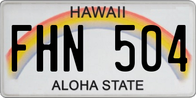 HI license plate FHN504