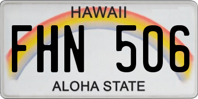 HI license plate FHN506
