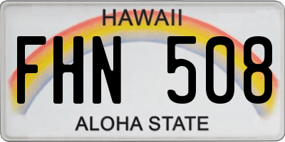 HI license plate FHN508