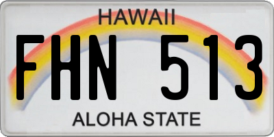 HI license plate FHN513